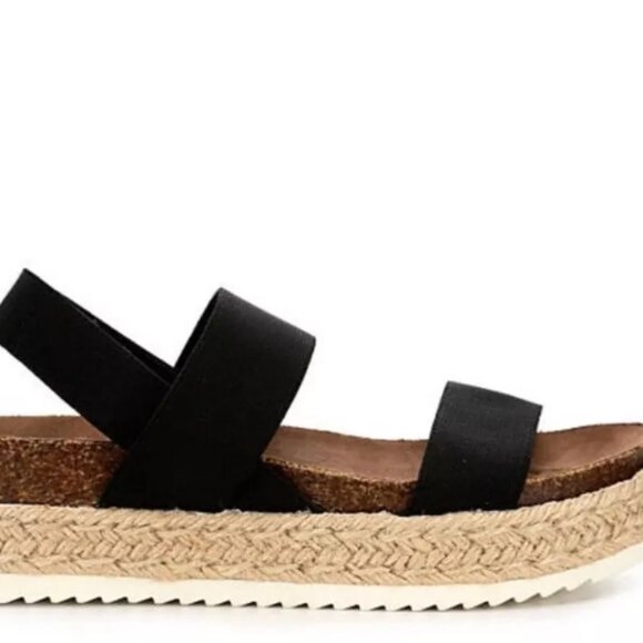 Madden Girl Cassie Sandals Women's Strappy Espadrille Platform Black Size 7 New - Picture 6 of 7